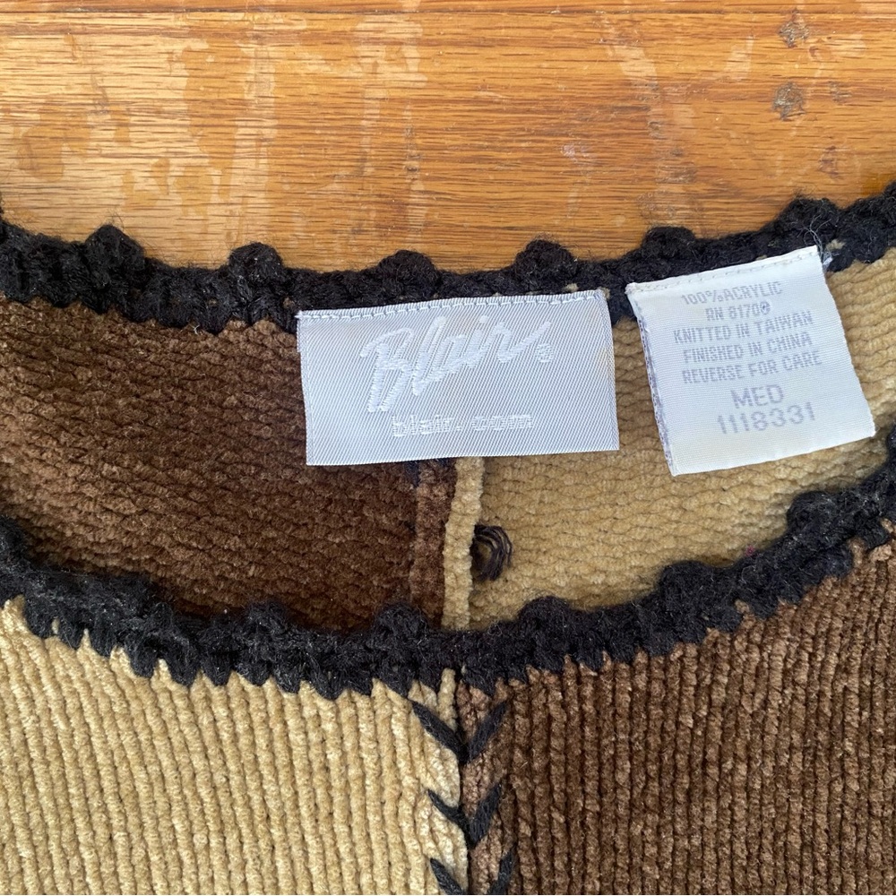 VINTAGE 90s PATCHWORK PULLOVER SWEATER - image 4